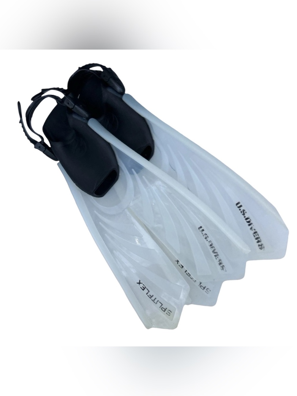 U.S. Divers Flippers Diving Fins Splitflex Swimming Size Small 3-6 White Snorkel